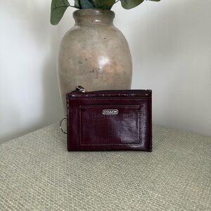 Coach Darcy Patent Leather Wallet in Burgundy